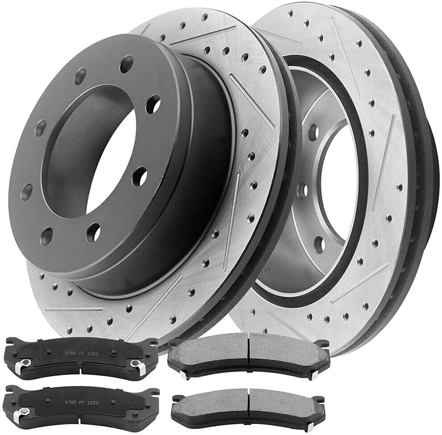 MotorbyMotor Rear Brake Rotors 330mm Drilled & Slotted Design Brake ...