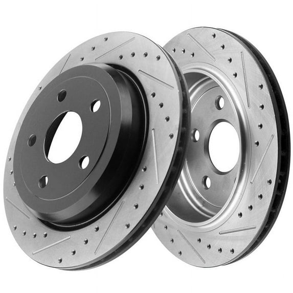 MotorbyMotor Rotors 278mm Rear Drilled & Slotted Design Brake Rotor Replacement for 2011-2020 Jeep Grand Cherokee (EXCLUDING SRT MODELS), 2011-2020 Dodge Durango Disc Brake Rotors