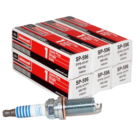Motorcraft SP-596 Spark Plugs (Qty 6) Genuine OEM Ford Part Compatible with 2022-2026 Ford F-150, Expedition & Lincoln Navigator 3.5L V6 Models