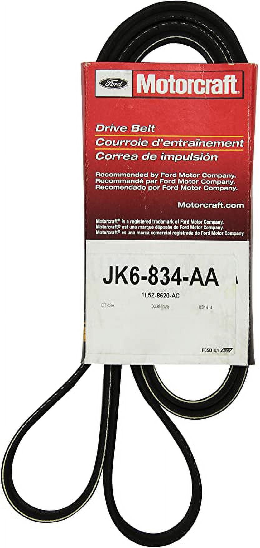Motorcraft Serpentine Belt JK6-834-AA Fits select: 2001-2011 FORD