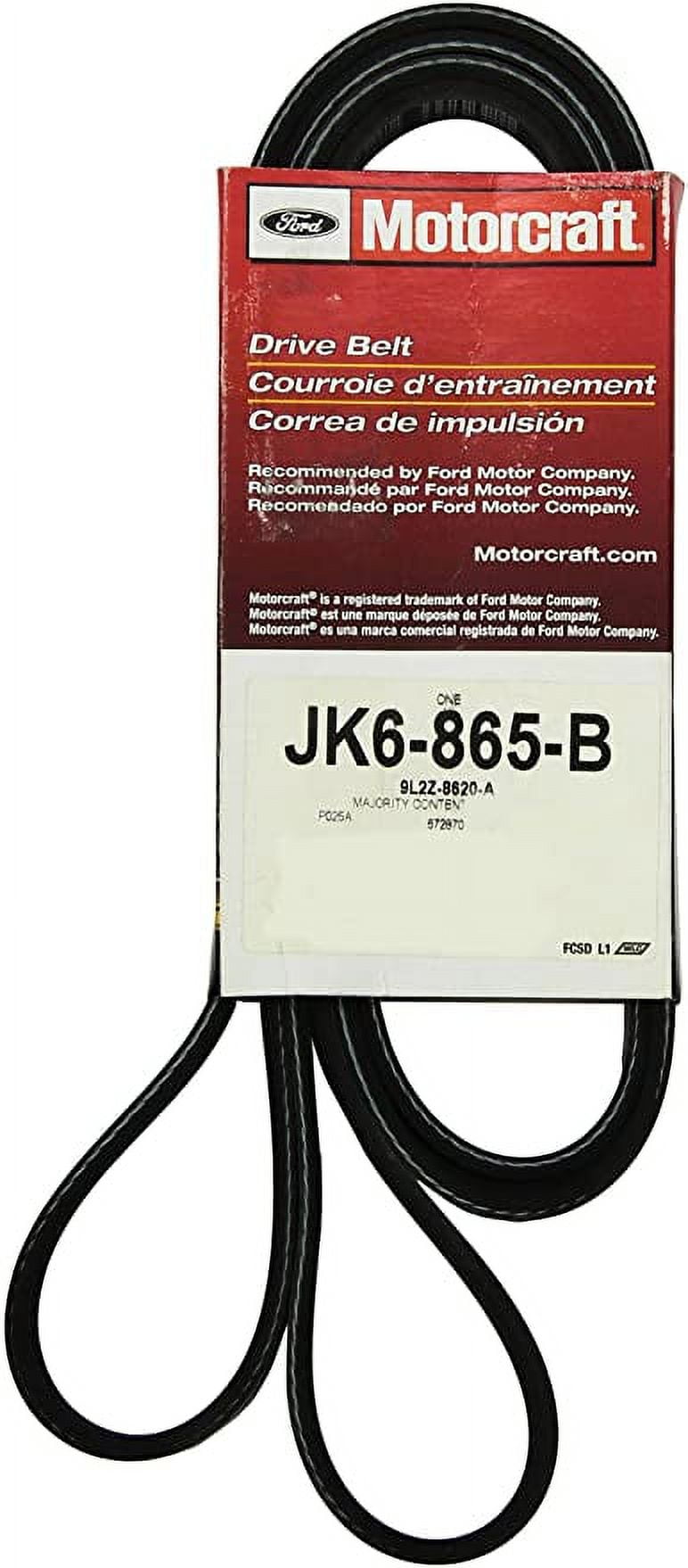 Motorcraft Serpentine Belt JK6-865-B Fits select: 2006-2010 Motorcraft Serpentine Belt JK6-865-B Fits select: 2006-2010