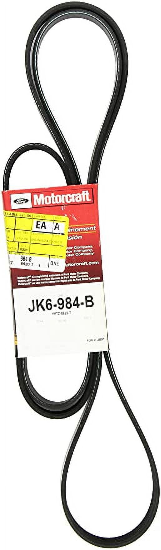 Motorcraft Serpentine Belt JK6-984-B Fits select: 1988-1995 Motorcraft Serpentine Belt JK6-984-B Fits select: 1988-1995