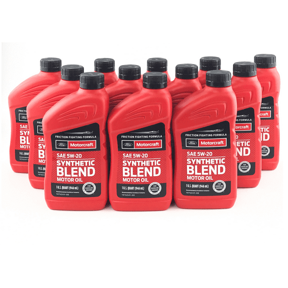 Motorcraft Synthetic Blend Motor Oil 5W-20, 12 qt
