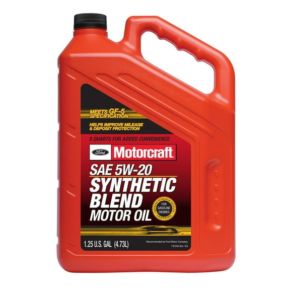 Motorcraft Synthetic Blend Motor Oil, 5W-20 - A premium-quality motor oil specifically developed for Ford Motor Company vehicles, 5 quart jug, sold by each