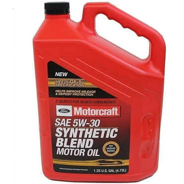 Motorcraft Synthetic Blend Motor Oil, 5W-30 - A premium-quality motor oil specifically developed for Ford Motor Company vehicles, 5 quart jug, sold by each