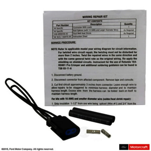 Motorcraft WPT-1359 Disc Brake Pad Wear Sensor Connector Fits select: 2013-2014 FORD ESCAPE, 2012-2017 FORD FOCUS