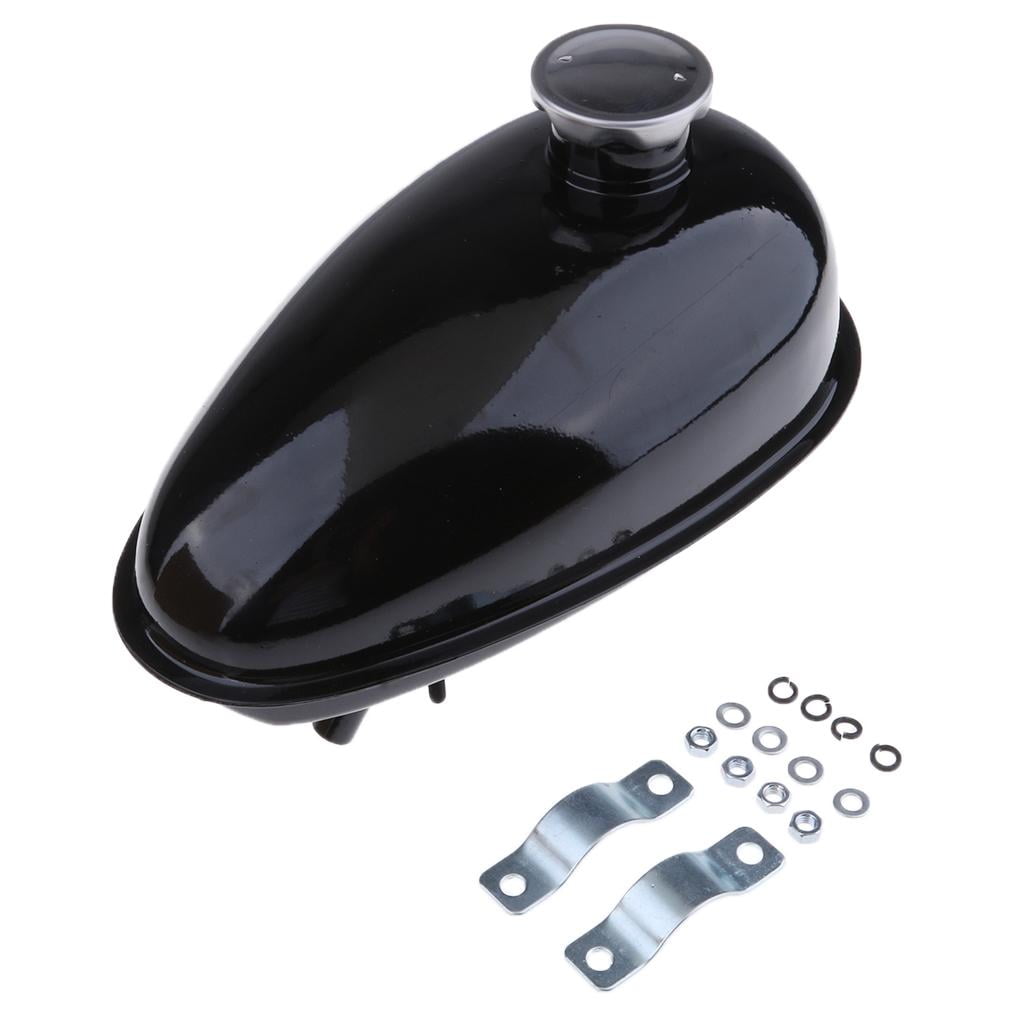 Motorcycle 0.8 Gallon 3L Capacity Fuel Gas Tank Petcock Fits for 66cc 80cc Engine Parts, Black
