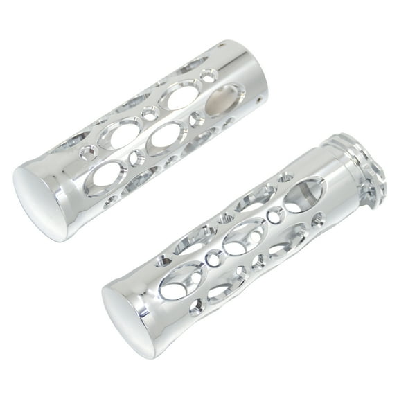 Motorcycle 1" Hollow-Out Hand Grips Black/Chrome 25mmThrottle Aluminum Handlebar For Harley Sportster Touring Softail Dyna VRSC