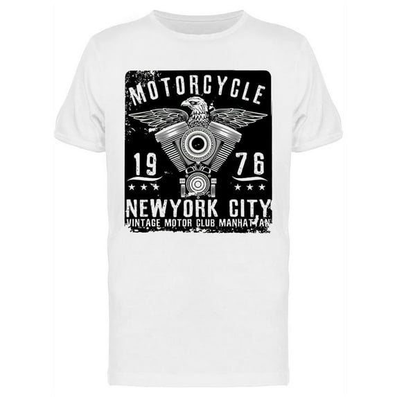 Motorcycle 1976, Nyc T-Shirt Men -Image by Shutterstock, Male 5X-Large