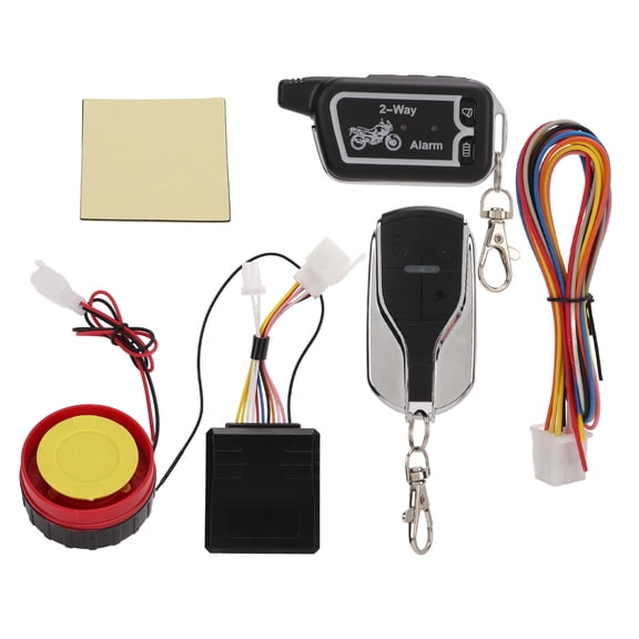 Motorcycle 2 Way Alarm System Vibration Sound Alert LCD Remote Control Anti Theft Security kit (22x17x4 inches / 55.9x43.2x10.2 cm)