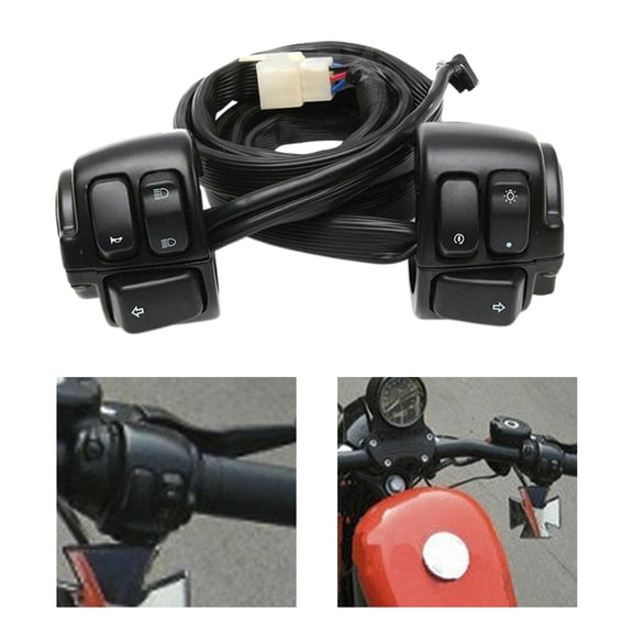 Motorcycle 25mm Handlebar Control Switch with Wiring Harness Fit for 1200 Replacement on- ,Easy to Install Waterproof