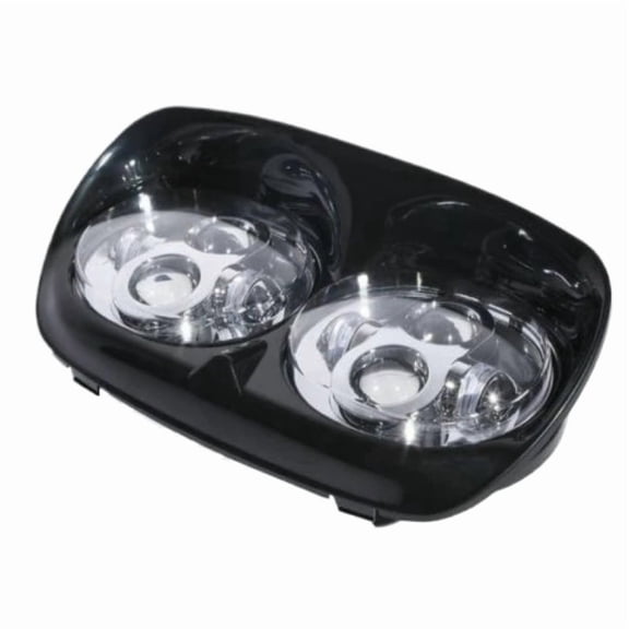 Motorcycle 5.75" Dual LED Headlight Lamp Projector For Harley Road Glide FLTR 1998-2013