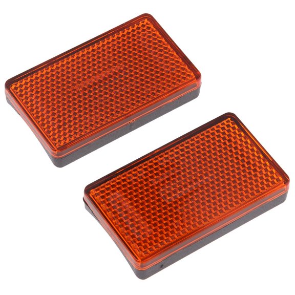 Motorcycle ATV Rectangle Front Fork Reflectors Amber Amber -