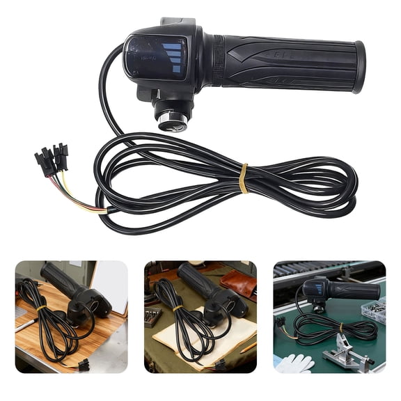 Universal Motorcycle Throttle Grip Kit for 48V LCD Display with Key Lock Plug and Play Easy Installation Compatible with Scooters and Motorcycles, 170 cm, Black
