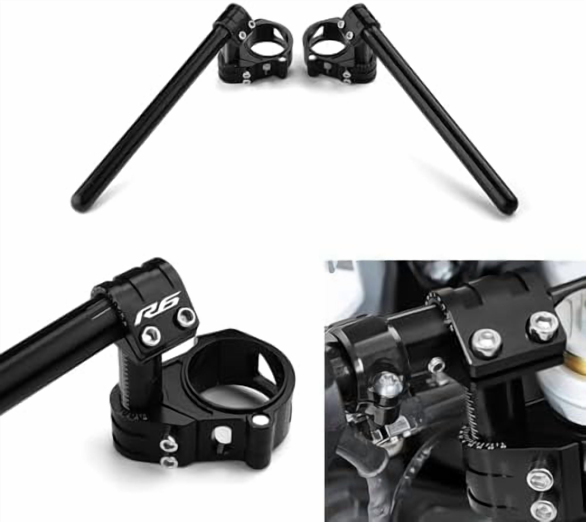 Motorcycle Adjustable Clip-On Handlebar For MT09 MT10 MT01 YZF-R1 YZF ...