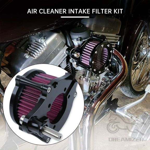 Motorcycle Air Filter CNC Machined Plate Air Cleaner Intake Filter System Kit for Harley Davidson Sportster XL883 XL883N XL883R XL883P XL1200 XL1200L XL1200X Iron 883 Forty Eight XL1200X