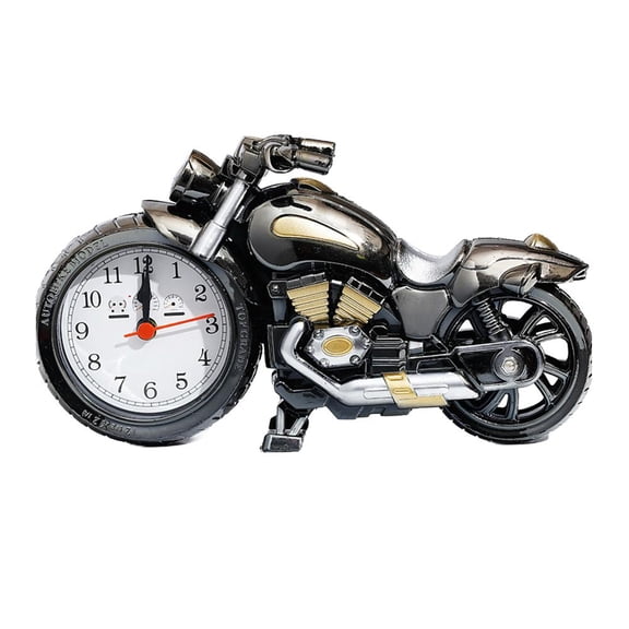 Pekkaxy Motorcycle Alarm Clock, 9 x 5.1 Inch, Soft-Light Digital Display, Clear Alarm for Timely Wake-Ups, Perfect for Bedside or Office Desk