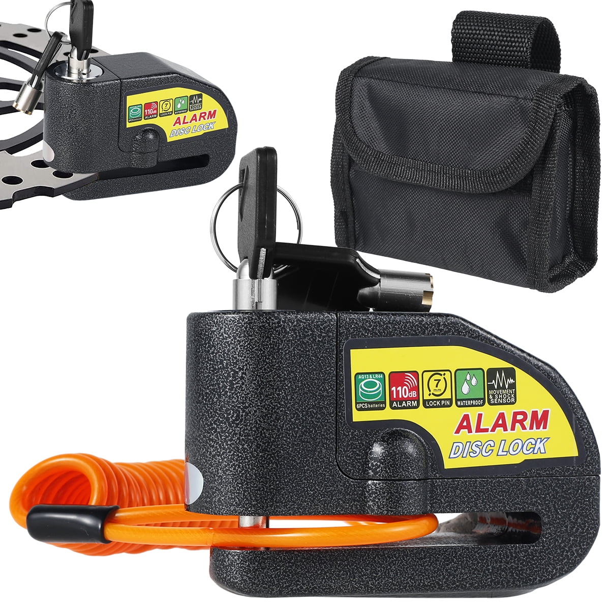 Motorcycle Alarm Disc Brake Lock Antitheft Motorbike Alarm Padlock