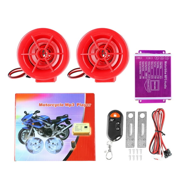 Motorcycle Alarm Speakers, Anti Theft Sound Radio MP3 Player Waterproof FM Radio Usb Bluetooth Speaker Amplifier System