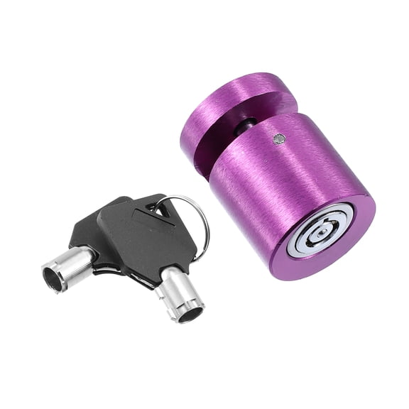 Motorcycle Aluminium Alloy Scooter Brake Wheel Anti Thief Security Disk Lock with 2 Keys Purple 1 Set