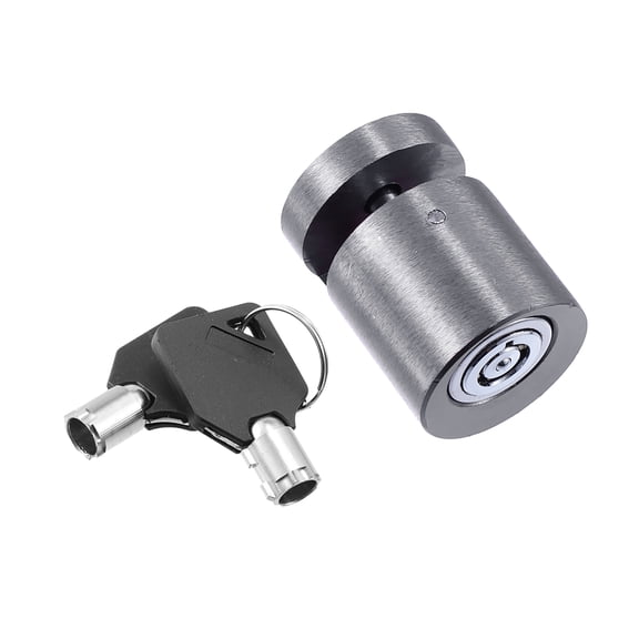 Motorcycle Aluminium Alloy Scooter Brake Wheel Anti Thief Security Disk Lock with 2 Keys Titanium Tone 1 Set