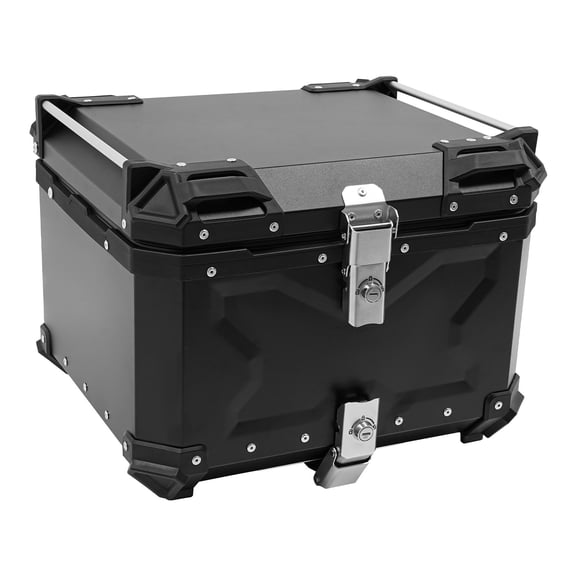 Motorcycle  Aluminum Trunk Rear Top Case Luggage Tour Tail Tool Box Lock 55L