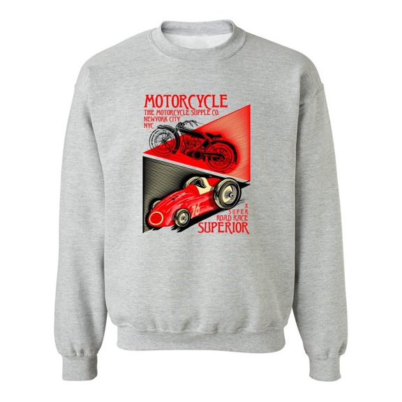 Motorcycle And Car Race Sweatshirt Men -Image by Shutterstock, Male Medium