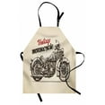 thumbnail image 1 of Motorcycle Apron, Hand Drawn Chopper Style Bike with Sketch Details Free of the Rider, Unisex Kitchen Bib with Adjustable Neck for Cooking Gardening, Adult Size, Braun Beige, by Ambesonne, 1 of 4