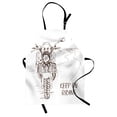 thumbnail image 1 of Motorcycle Apron "Keep on Riding" Quote and Motorbike on the Road with Birds Sketch Art Picture, Unisex Kitchen Bib Apron with Adjustable Neck for Cooking Baking Gardening, Brown White, by Ambesonne, 1 of 3