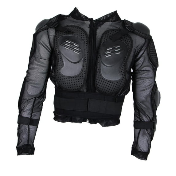 Motorcycle Armour Jacket Full Spine Chest Gear - Black - XL