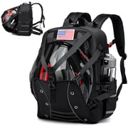 Motorcycle Backpack Helmet Bags,Expandable 30L Large Capacity Waterproof Helmet Backpack for Men,Cycling BagBlack