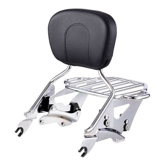 Motorcycle Backrest Sissy Bar with Luggage Rack, Touring Models, Street Glide, Road Glide, Road King, Detachable Passenger Support