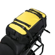 Motorcycle Bag Tail Bag Waterproof Large Capacity Backpack Pannier Bag Versatile Bag with straps Yellow, 30L