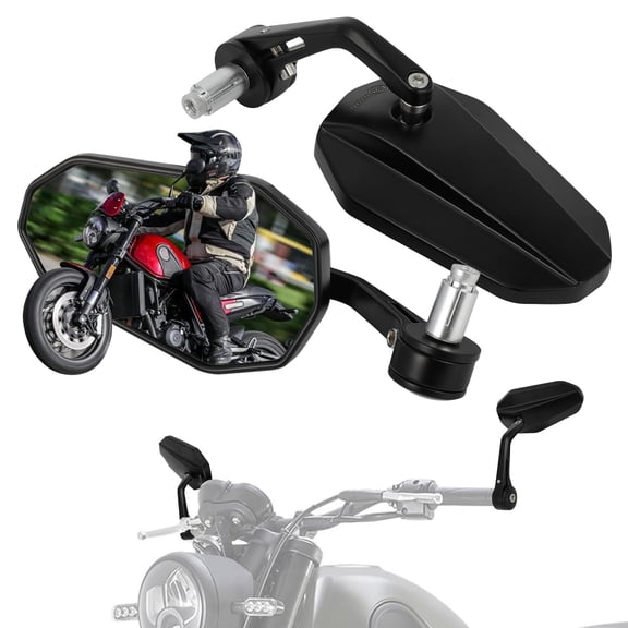 Motorcycle Bar End Mirrors 7/8" 22MM Handlebar Rear View Side Mirror CNC Adjustable Universal for GROM MSX125 CB500F Z125 Pro Z750 Z900 MT-03 MT-07 FZ-07 MT-09 FZ-09 MT-10 ZX6R GSXR 600 750