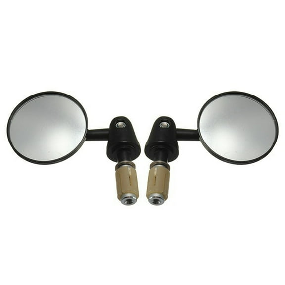 Motorcycle Bar End Rearview Convex Side Mirrors - 1 Set - Rotatable and Collapsible - Aluminum Construction - Universal Fitment for Street Cars, Scooters, and Motorcycles.