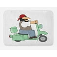 thumbnail image 1 of Motorcycle Bath Mat, Cartoonish Side Image of a Bearded Man and Head Wear Riding Vehicle Illustration, Plush Bathroom Decor Mat with Non Slip Backing, 29.5" X 17.5", Multicolor, by Ambesonne, 1 of 2