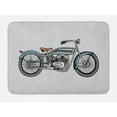 thumbnail image 1 of Motorcycle Bath Mat, Off Road Bike Motocross Racer Theme Transportation Rider Culture, Plush Bathroom Decor Mat with Non Slip Backing, 29.5" X 17.5", Pale Blue Grey and Black, by Ambesonne, 1 of 2