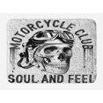 thumbnail image 1 of Motorcycle Bath Mat, Print of Club Soul and Feel Skull Hand Drawn Like Sketchy Art, Plush Bathroom Decor Mat with Non Slip Backing, 29.5" X 17.5", Charcoal Grey and White, by Ambesonne, 1 of 2