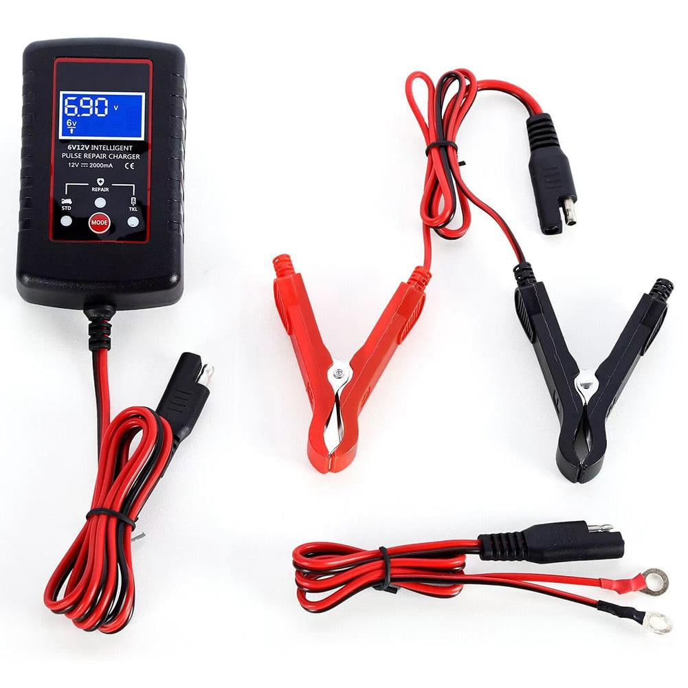 Motorcycle Battery Charger 6/12V Intelligent Fully Automatic Maintenance Char W1I8