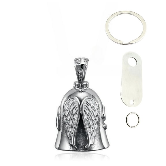 Motorcycle Bell Defender Lucky Riding Clock Bicycle Pet Bell Highway 66 Motorcycle Clock Pendant, Punk Hip Hop  Silver5
