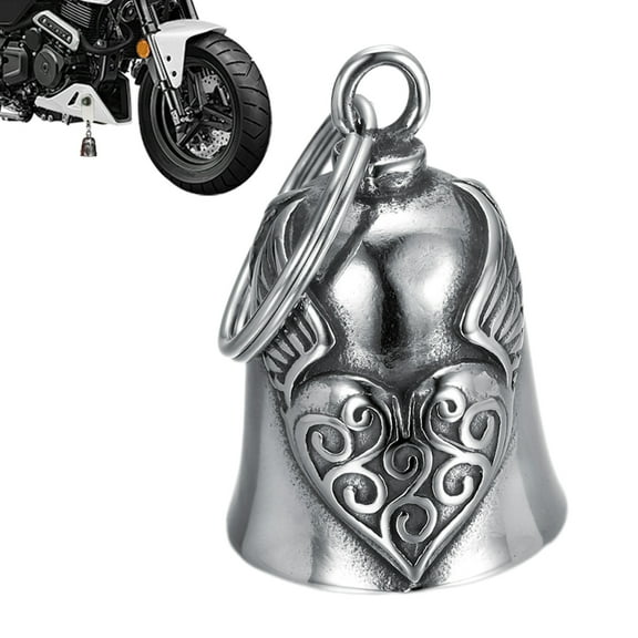 Motorcycle Bell | Heart Wing Bells for Motorcycles | Exorcism Motorcycle Bell for Bikers, Good Luck Biker Bells, Motorcycle Pendant Accessories