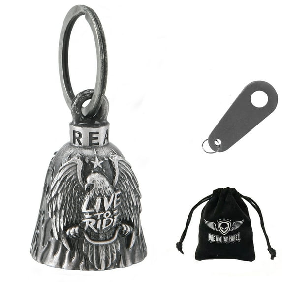 Motorcycle Bell for Bikers Women Men W/ Hanger, Biker Bell for Riders, Good Luck Riding Bell Moto Accessories
