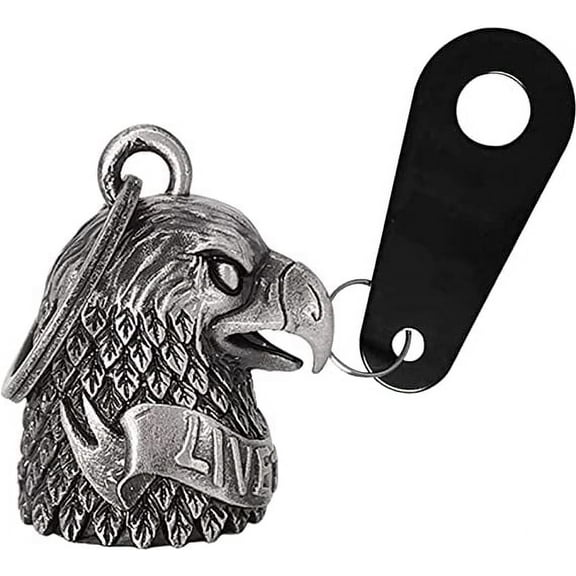 Motorcycle Bell for Bikers Women Men W/ Hanger, Biker Bell for Riders, Good Luck Riding Bell Spirit Bell Moto Accessories