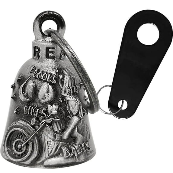 Motorcycle Bell for Bikers Women Men W/ Hanger, Biker Bell for Riders, Good Luck Riding Bell Spirit Bell Moto Accessories