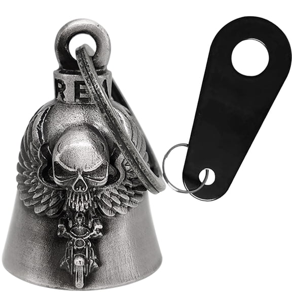 Motorcycle Bell for Bikers Women Men W/ Hanger, Biker Bell for Riders, Good Luck Riding Bell Spirit Bell Moto Accessories
