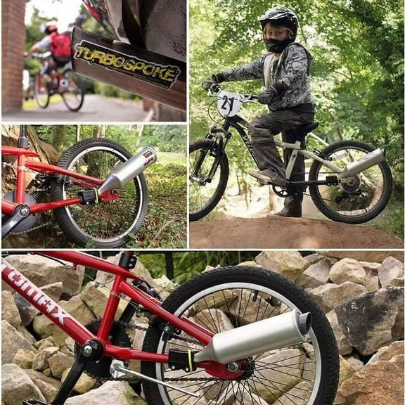 Motorcycle Bicycle Exhaust Sound System,Turbo Bike Noise ,Bike Turbo Exhaust Pipe with Sound Effect Motorcycle Noise Maker Cycling Accessories (Silver)