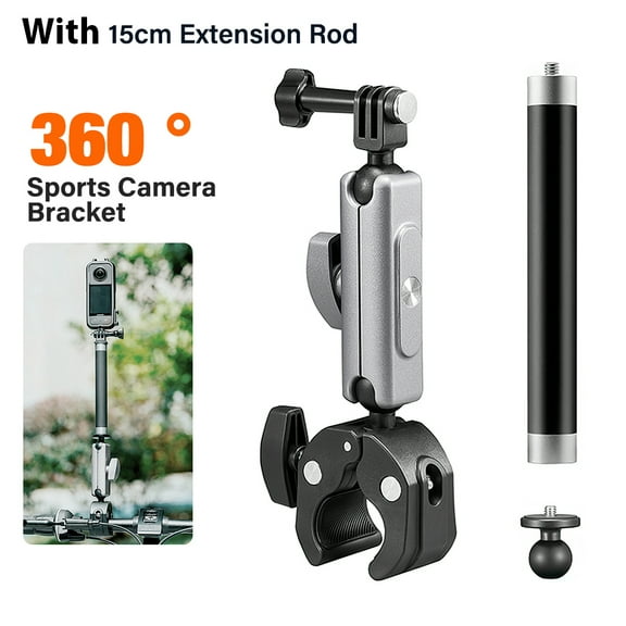 Motorcycle Bicycle Selfie Stick Monopod Mount Handlebar Bracket For Insta360 X5 X4 X3 GoPro Hero 13 12 11 10 9 8 DJI OSMO Action 5 Pro With Extension rod
