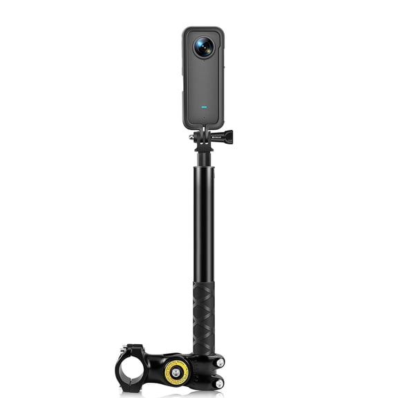 Motorcycle Bicycle Selfie Stick, Third Person Perspective Handlebar Mount Camera Bracket for Ride Tracking Shooting for GoPro DJI Insta360 One R Action Camera
