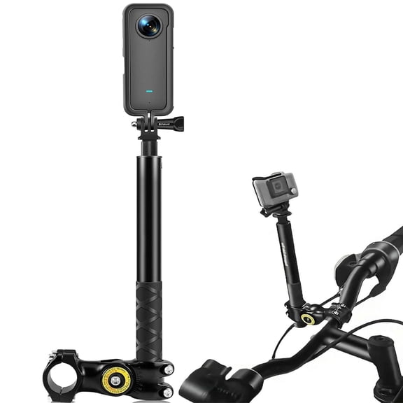 Motorcycle Bicycle Selfie Stick, Third Person Perspective Handlebar Mount Camera Bracket for Ride Tracking Shooting for GoPro DJI Insta360 One R Action Camera