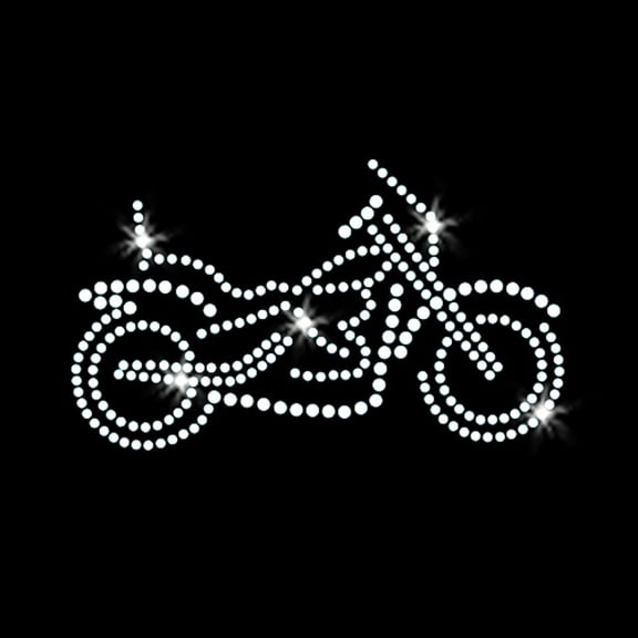 Motorcycle Bike Chopper Sparkly Biker Bling Iron-on Rhinestone Transfer by JCS Rhinestones